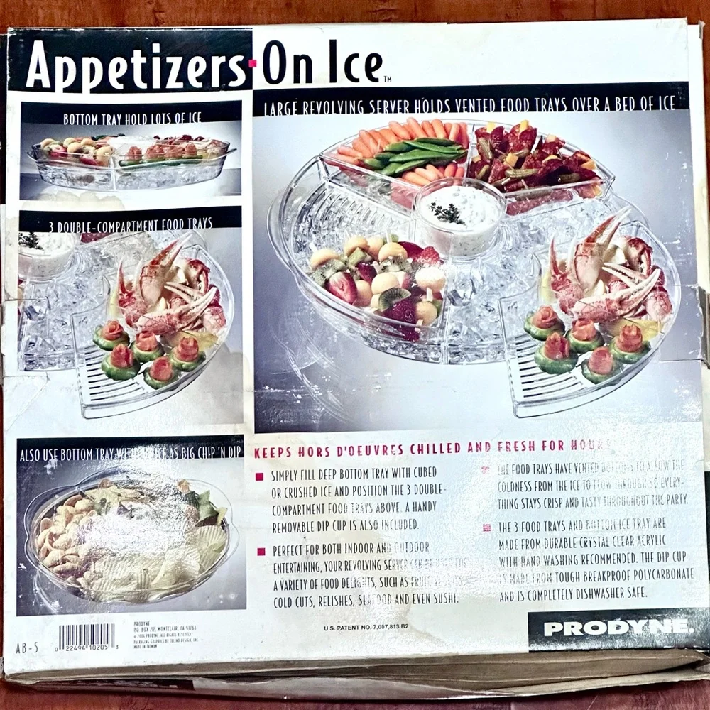 Prodyne Appetizers-On-Ice Clear Acrylics Appetizer Tray